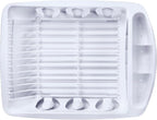 Tribello Sink Dish Drying Rack, Large Heavy Duty Hard Plastic Sink Set with Drainer (White) - Made in USA