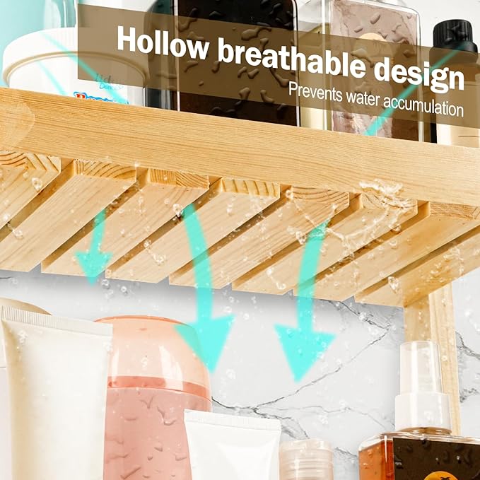 Over-The-Toilet Storage Shelf Organizer, 2-Tier Bamboo Bathroom Countertop Organizer for Towels, Toilet Paper, Plants, Makeup, Small Space Saver Rack for Bathroom, Dresser, Vanity, or Kitchen Use