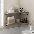 Furinno Tanna Floating Shelves for Wall Set of 4, 22-Inch Bathroom Wall Shelf, Wall Mounted Shelf, for Bathroom Organizers and Storage, Living Room, Natural
