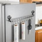 2026 Upgrad Wall Hooks Rack, Space Saving Utensil Holder for Kitchen Bathroom, No Drilling Wall Mounted Accessory Hanger, Kitchen Rail for Hanging Cooking Utensils Mugs Spoons (Grey_E)