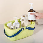 JiatuA Plastic Storage Basket with Handle Portable Shower Caddy Tote Organizer Basket Bin for Bathroom Kitchen Dorm Room Bedroom, ‌Yellow