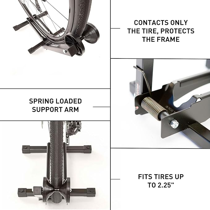 Feedback Sports | Rakk Bike Storage Rack | Freestanding Floor Bicycle Stand | Black