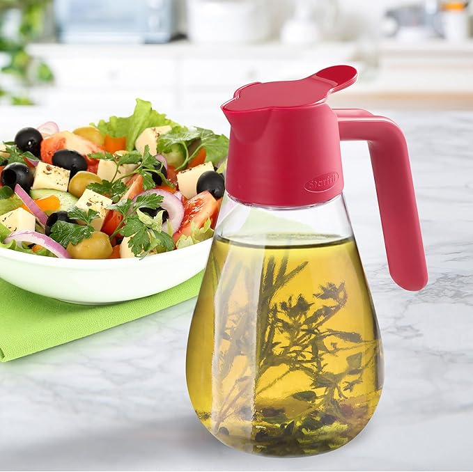 Starfrit Dripless Dispenser - 600ml/20oz - with Tab and Silicone Seal - Perfect for Maple Syrup, Cream, Oil, Vinegar, Honey and Salad Dressing 2025 model
