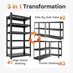 Metal Garage Shelving Unit, 6-Tier 78" H x 39.4" W x 15.7" D Tall Storage Shelves, Heavy Duty & Adjustable, Slim Design Utility Rack for Kitchen, Pantry, Basement, Warehouse