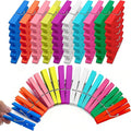 80 Pcs Wooden Colored Clothespins - 2.9 Inch Colorful Decorative Clothespins for Photo Walls, Classroom Teaching & DIY Crafts, 10 Colors 8 Pcs Each