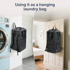 Bukere Laundry Backpack for College Students Dorm Essentials, Extra Large 90L Hanging Bag with Adjustable Shoulder Straps, Portable Laundry Tote for Apartment, Laundromat, Travel
