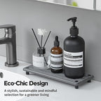 Sink Caddy Kitchen Sink Organizer, Water Absorbing Stone Tray for Sink,Diatomite Bathroom Counter Tray,Faucet Drying Mat Protector Coaster Soap Dish Rack Riser Vanity Dispenser Sponge Holder,10" x 4"