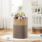 Laundry Basket,Woven Cotton Rope Laundry Hamper,Versatile Storage for Dirty Clothes,Baby Toys,and Blankets in Bathroom, Nursery,and Living Room (Jute, 100L)