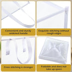 Zopeal 6 Pack Popup Laundry Hamper 13 Inch Collapsible Laundry Baskets with Handles Mesh Clothes Baskets Portable Single Layer Foldable Clothes Hamper Square Bin for Washing (White,Single-layer)