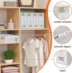 WOWBOX Sheet Organizers and Storage,Closet Bed Sheet Organizer Under Bed Storage and Organization with Label Cards & Clear Window for Bedding Sheets,Duvet Covers,Blankets (6 Pack，White)