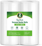 Syntus Vacuum Sealer Bags, 2 Rolls 8" x 50' Commercial Grade Bag Rolls, BPA Free Food Vac Bags for Storage, Meal Prep or Sous Vide