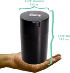 Tightvac 1 oz to 6 ounce - Patented Airtight Container | Multi-use Vacuum Container Works as Smell Proof Containers for Herbs and Dry Goods. Black