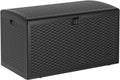 Garvee 73 Gallon Waterproof Large Resin Deck Box Indoor Outdoor, Lockable Storage Container for Patio Furniture Tools, Waterproof Deck Box Patio Storage Bin for Pool Garden, Black
