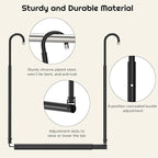 Hanging Closet Rod Adjustable Width Height Closet Rods For Hanging Clothes Black 2 Pack Closet Extender Hanging Rod Clothes Space-Saving Hanging Bar Organizer