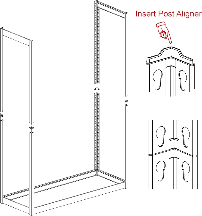 Chia Whalen Post Insert, 24pcs for COSTCO and SAMS Club 5-Shelf Heavy Duty Steel Shelving Unit, Gorilla Rack Replacement Parts, 2 Full Sets of Metal Shelf Connectors