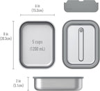 Bentgo MicroSteel Leak-Proof Lunch Box - Microwave-Safe, Oven-Safe, Bento-Style Container with Removable Divider, Airtight Lid, Sustainable Design, Odor & Stain Resistant (Stainless Steel)