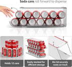 Sorbus Soda Can Organizer for Refrigerator & Egg Holder for Fridge Set, 1 Stackable Can Holder Dispenser Holds 12 Cans Each & 1 Egg Holders with Lid holds 14 eggs for Fridge, Pantry, Freezer, BPA-Free