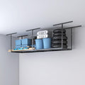 2ftx8ft Overhead Garage Storage Rack, Heavy-Duty Metal Garage Ceiling Storage Rack, 22''-40" Adjustable Ceiling Drop-Down, 400 lb. Loading Weight Capacity, Black