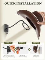 Cinati Cowboy Hat Rack for Wall 12 Pack, Cowboy Hat Holder Wall Mount, Western Rustic Metal Hats Hanger Hooks Organizer for Fedora,Sun Hats,Wide Brim, Extra Hooks for Baseball Caps,Western Room Decor