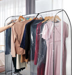 Zilink 60'' Clear Garment Rack Cover Dustproof Clothes Rack Cover Clear Garment Bags Fur Coat Storage Bag Waterproof Wardrobe Cover with 2 Durable Zippers for Garment Rack