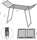 APEXCHASER Clothes Drying Rack Foldable, Large Drying Rack Clothing, Winged Laundry Rack Folding Indoor Outdoor, Metal Clothes Airer for Bedding Towel Sweater Heavy Duty, 68.9" X 22" X 41.3", Black
