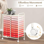 GOFLAME 20-Drawer Rolling Storage Cart, Multifunctional Art Craft Organizer, Mobile Utility Storage with Removable Drawers & Lockable Wheels, Craft Cart for Home Office School, Pink Gradient