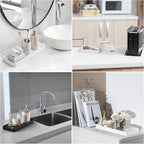 Gurygo 12" Ceramic Bathroom Vanity Tray for Kitchen Counter - Kitchen Soap Trays - Rectangular Vanity Tray for Bathroom - Porcelain Large Serving Trays (Marble, Set/1)
