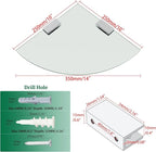 SAYAYO Glass Corner Shelf for Wall, Tempered Floating Glass Shelves for Bathroom 1 Pcs, Clear