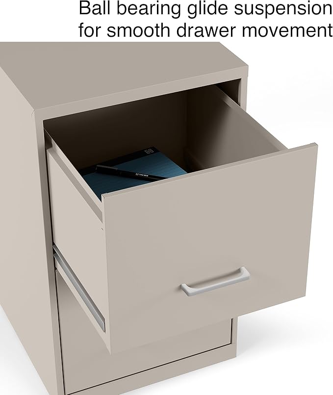 STAPLES Vertical File Cabinet for Letter/Legal Files, 2-Drawer, Letter/Legal Compatible, Locking, Putty