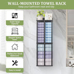 Large Capacity Three-layer Towel Racks for Bathroom Wall Mounted, Updated 3 Bar bath Towel Holder for Bathroom, Bath Towel Rack for Wall Mounted, Metal Small Bathrooms Towel Storage Rack, Balck