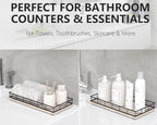Toilet Paper Basket Organizer – Ash Wood Toilet Tank Tray with Metal Frame, Back of Tank or Top Bathroom Counter Storage – Black & Whitewashed Modern Decor