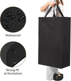 Chrislley 25-Inches Slim Laundry Hamper 60L Narrow Laundry Basket with Handle Foldable Dirty Clothes Portable Skinny Hamper Organizer Storage Bins (Black)