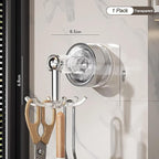 MFMYEE Kitchen Suction Cup Hook, 360 Degree Rotating Storage with Multiple Claws, Punch-Free Organizer, Shower Suction Cup with 6 Hooks (Transparent)