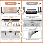 VTRIN Wardrobe Closet, 41.7 Inch Wide Portable Closets for Hanging Clothes with 1 Hanging Rod, 6 Shelves, 6 Pockets, Clothes Rack with Cover Portable Wardrobe Closet for Bedroom, Dorm, White