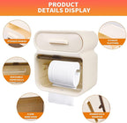 Homol No Drill Plastic Toilet Paper Holder Collection - Universal for Kitchen, Living Room, Office & Bathroom | Free-Standing, Wall-Mounted, Adhesive (with Shelf/Storage Function)