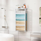 Bamboo Wall Blanket Ladder, 4-Tier Towel Racks, Bamboo Bath Towel Racks for Bathroom Wall Mounted, Decorative Blanket, Quilt, Towel, Scarf Ladder Shelves for Bathroom, Living Room, Bedroom，White