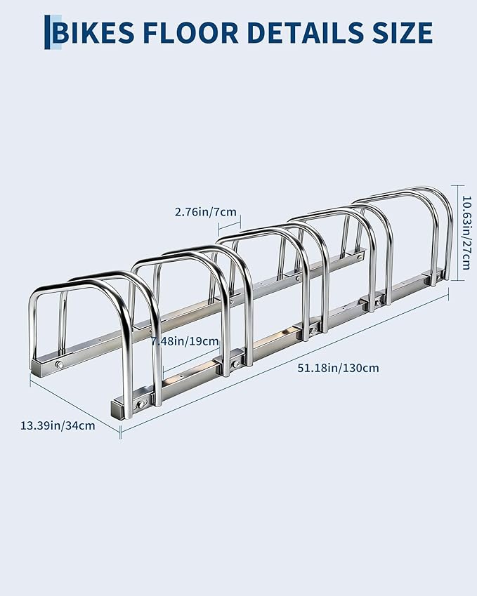 Bike Floor Stand, Freestanding Bike Parking Rack for Garage, Heavy Duty Bicycle Storage Organizer Fit 22-28" Wheels & 2.2" Tire Width,Indoor Outdoor Bike Storage Stand for Home, Apartment, Bike Shop