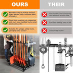 Garden Tool Storage Rack with Wheels Heavy-Duty Organizer for Garage, Yard, and Garden Tools