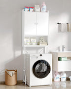 Kitsure Over The Toilet Storage Cabinet - 3 Tier Bathroom Organizers and Storage Solution with Adjustable Shelf & Bottom Bar, Anti-Tip Bathroom Storage Cabinet, White, 3 Tiers (67.7" H)