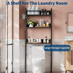 Garvee Over the Toilet Storage Rack 3-Tier Bathroom Organizers and Storage with Shelf and Basket One-Piece Wooden Shelves Open Net Freestanding Space Saver for Bathroom