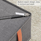3pack Wardrobe Clothes Organizer，Foldable Underwear Storage Box Fabric Storage Bin with Divider for Socks Bra Clothes Underwear Organizer Drawer Multifunctional Household Box (Dark gray)
