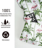 Plastic Bag Organizer, Reusable And Washable Country Style Plastic Cag Organizer,for Home Kitchen Travelling Camping Decor, use 1 Pack，Flamingo Palm Tree Pattern