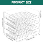 4 Pack Paper Organizer Letter Tray Clear Desk Organizer, Clear PET Desk Rrganizer for Magazines, Binders, Notebooks, Envelopes, Multi-Purpose Plastic Paper Tray Organizer
