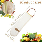 Larrel 5PCS Hanging Mesh Storage Bags, Potatoes Onion Garlic Mesh Storage Bags, Long and Large Reusable Net Produce Bag, Net Produce Bag for Fruit and Veggies, Garbage-Bags for Home RV Camper (Beige)