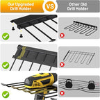 Power Tool Organizer Wall Mount with Charging Station-Heavy Duty Modular System with 4 Drill Holder,8-Outlet Power Strip,3 Shelves,Battery Racks,Hooks & Cord Management for Garage Workshop