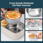 Bento Box Adult Lunch Box, Stackable 3 Layer 304 Stainless Steel Lunch box for Adults Kids Office, 3L Large Capacity Portable Lunch Box Containers with Soup Bowl Spoon and Fork