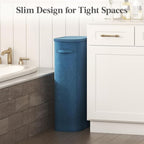 Lifewit 75L Slim Laundry Basket with Lid, Narrow Large Laundry Hamper with Plastic Handles and Removable Bag, Tall Foldable Dirty Clothes Hampers for Laundry Room, Bedroom, Bathroom, Dorm, Dark Blue