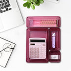 Kitchen Desk Drawer Organizers Storage for Office, Small Acrylic Vanity Trays Makeup for Drawer Bathroom Plastic Make up Organizers 25 Pcs Burgundy