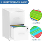 2 Drawer File Cabinet with Lock,Metal Vertical Filing Cabinets for Home Office,Heavy Duty File Storage Cabinet for Letter/Legal/A4/F4 Size File,Assembly Require (Black, Vertical 2 Drawer)