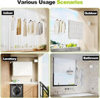 13.9 ft TPU Retractable Clothesline for Indoor & Outdoor – Heavy‑Duty Windproof Wall‑Mounted Drying Line with Separate Hanging Holes for Faster Drying, Ideal for Home, Balcony & Garden